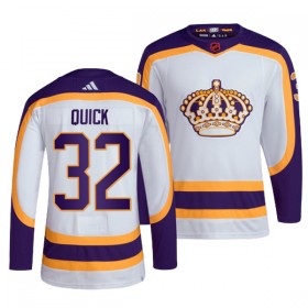 Los Angeles Kings Hockeydrakt Jonathan Quick 32 2022-23 Hvit Reverse Retro 2.0 Adidas Authentic - Herre